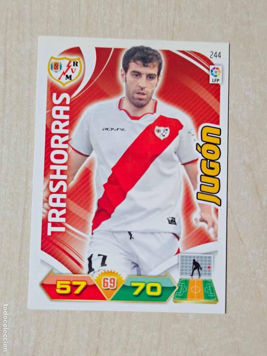 Cromos de f&uacute;tbol: FICHA N&ordm; 244 TRASHORRAS - ADRENALYN 11 12 - PANINI 2011 -12 - CROMO - RAYO VALLECANO