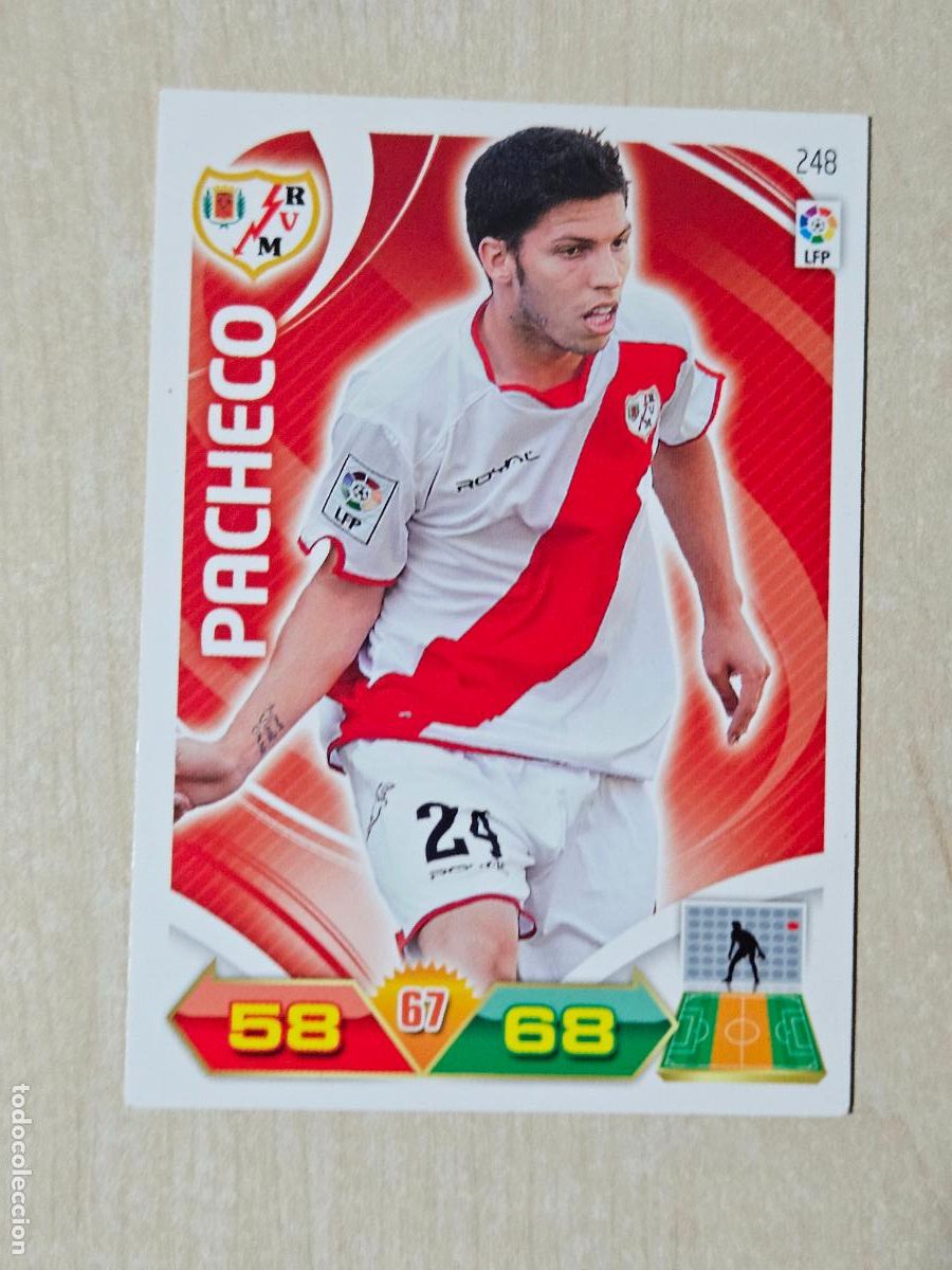 Cromos de f&uacute;tbol: FICHA N&ordm; 248 PACHECO - ADRENALYN 11 12 - PANINI 2011 -12 - CROMO - RAYO VALLECANO
