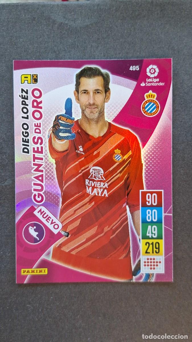 Cromos de f&uacute;tbol: L1 DIEGO LOPEZ R. C. D. ESPA&Ntilde;OL 495 NUEVO GUANTES DE ORO PANINI ADRENALYN XL 2021 2022 21 22