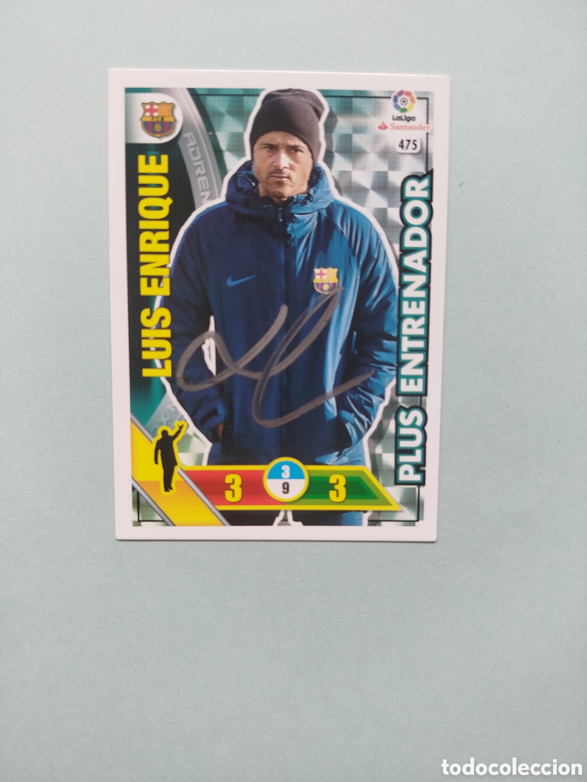 Fu&szlig;ball-Sticker: CROMO FIRMADO LUIS ENRIQUE ENTRENADOR BARCELONA 16-17 CON FIRMA