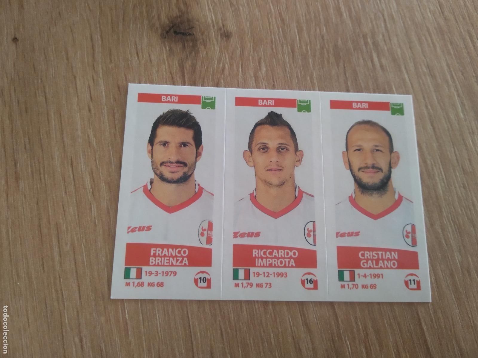 Cromos de f&uacute;tbol: 586 BRIENZA IMPROTA GALANO BARI CROMO FUTBOL PANINI LIGA ITALIA 17-18 CALCIATORI 2017-2018