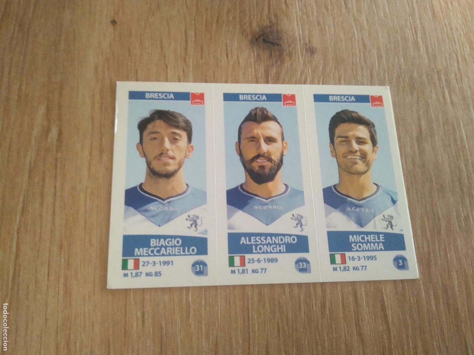 Fu&szlig;ball-Sticker: 590 MECCARIELLO LONGHI SOMMA BRESCIA CROMO FUTBOL PANINI LIGA ITALIA 17-18 CALCIATORI 2017-2018