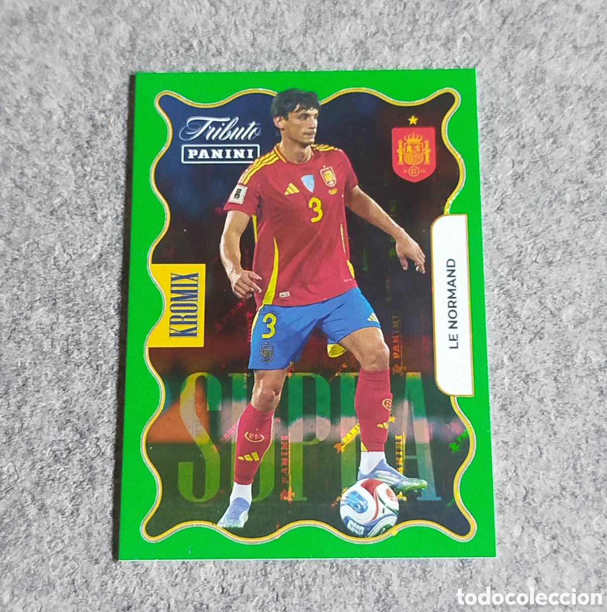 Cromos de Futebol: KROMIX SUPRA GREEN LE NORMAND KV73 PANINI TRIBUTO SELECC. ESPA&Ntilde;OLA ESPA&Ntilde;A CROMO CARD MUNDIAL 2026