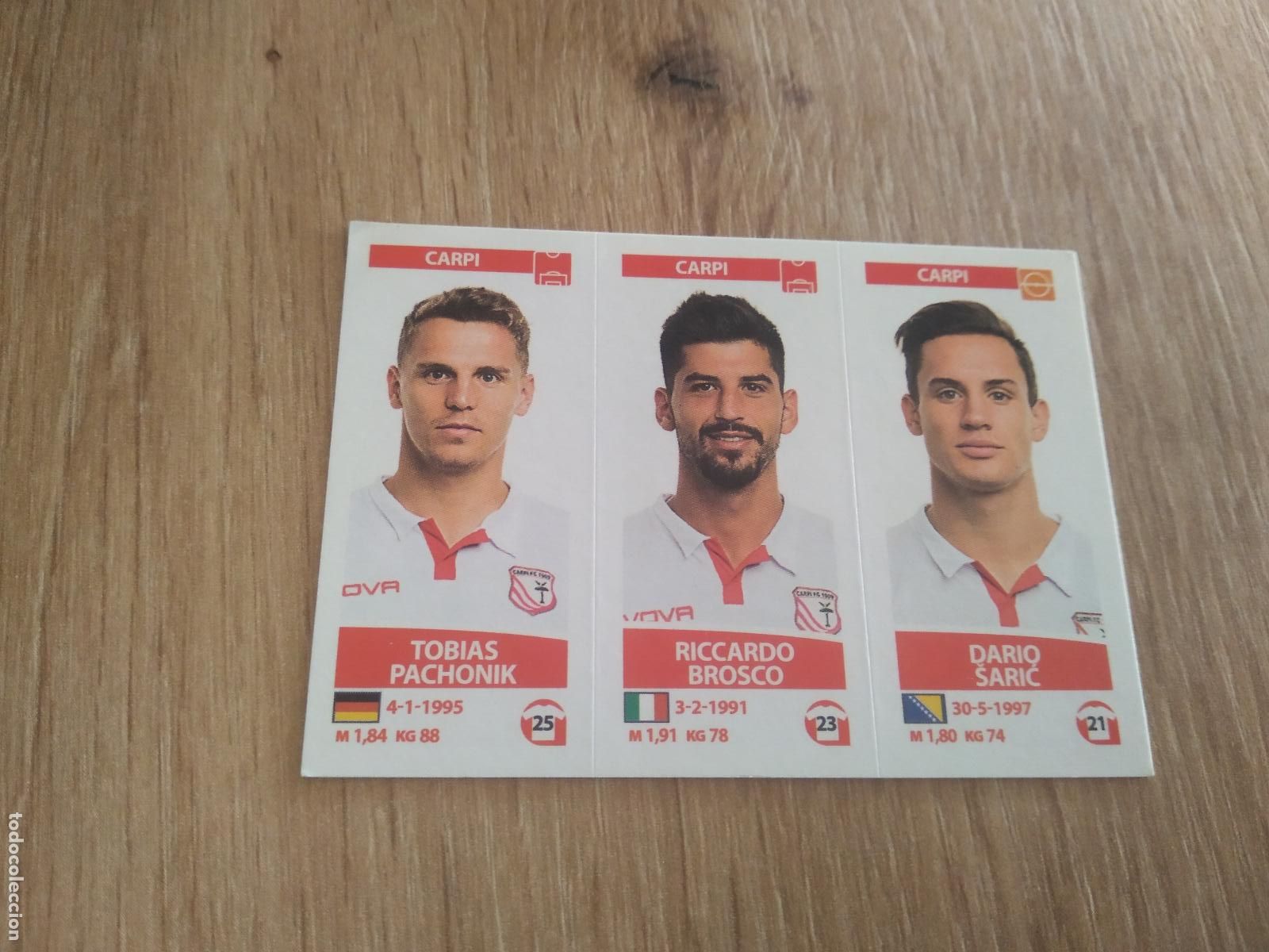 Cromos de f&uacute;tbol: 599 PACHONIK BROSCO SARIC CARPI CROMO FUTBOL PANINI LIGA ITALIA 17-18 CALCIATORI 2017-2018