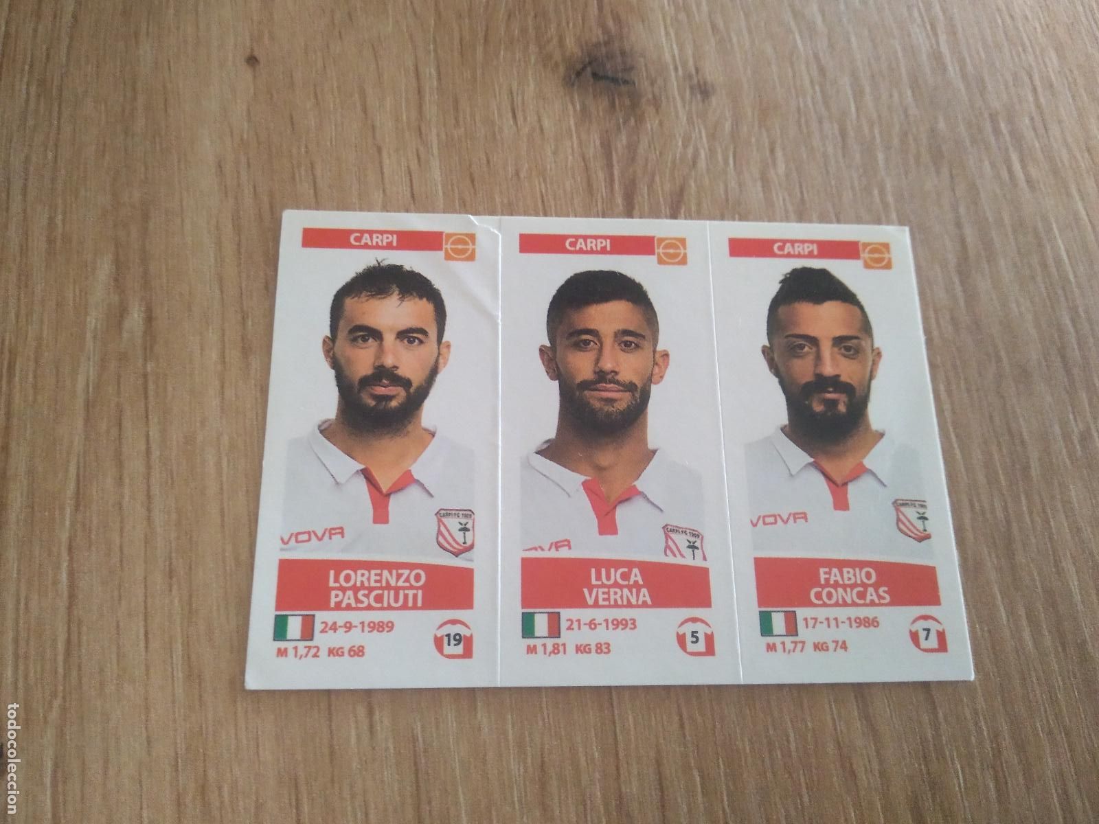 Cromos de f&uacute;tbol: 600 PASCIUTI VERNA CONCAS CARPI CROMO FUTBOL PANINI LIGA ITALIA 17-18 CALCIATORI 2017-2018