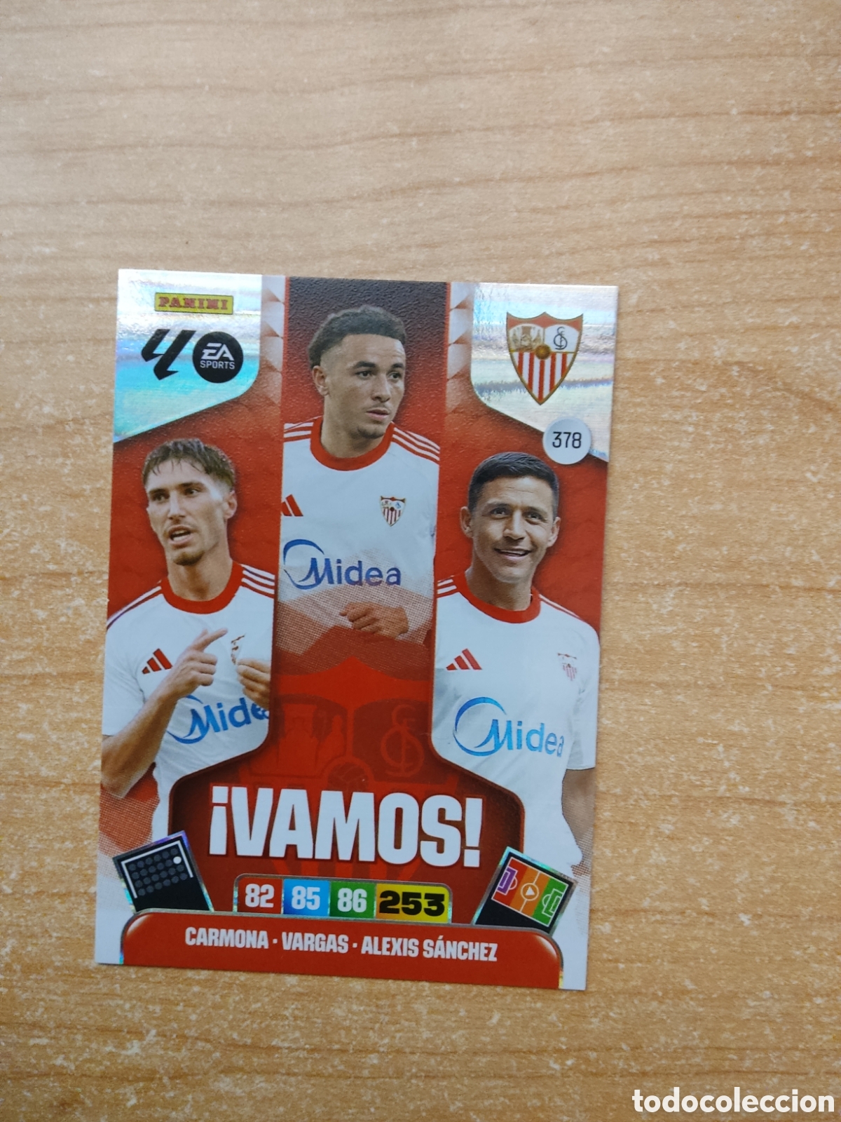 Cromos de f&uacute;tbol: 378 VAMOS SEVILLA ADRENALYN XL LIGA 2025 2026