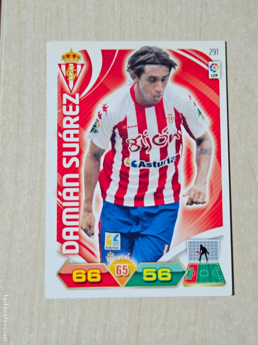 Cromos de f&uacute;tbol: FICHA N&ordm; 291 DAMIAN SUAREZ - ADRENALYN 11 12 - PANINI 2011 -12 - CROMO - SPORTING DE GIJON