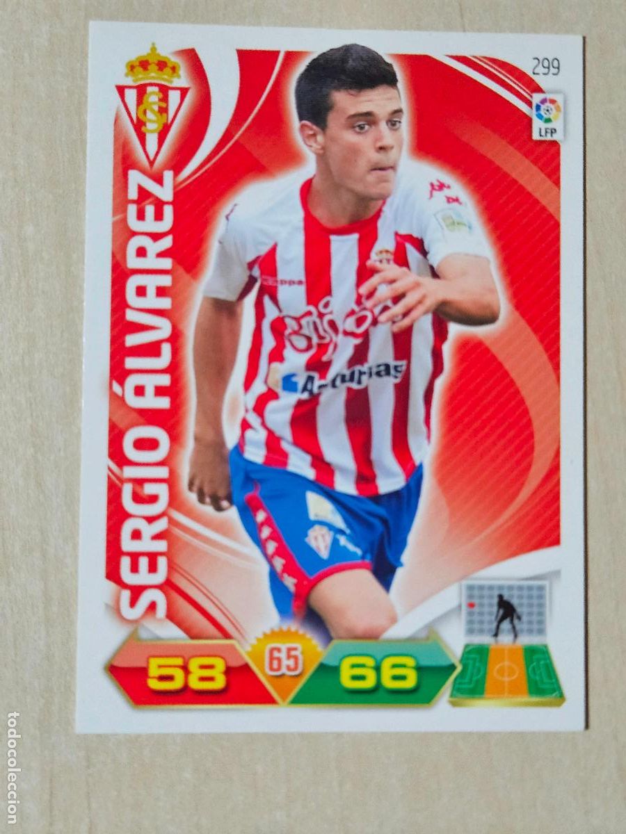 Cromos de f&uacute;tbol: FICHA N&ordm; 299 SERGIO ALVAREZ - ADRENALYN 11 12 - PANINI 2011 -12 - CROMO - SPORTING DE GIJON
