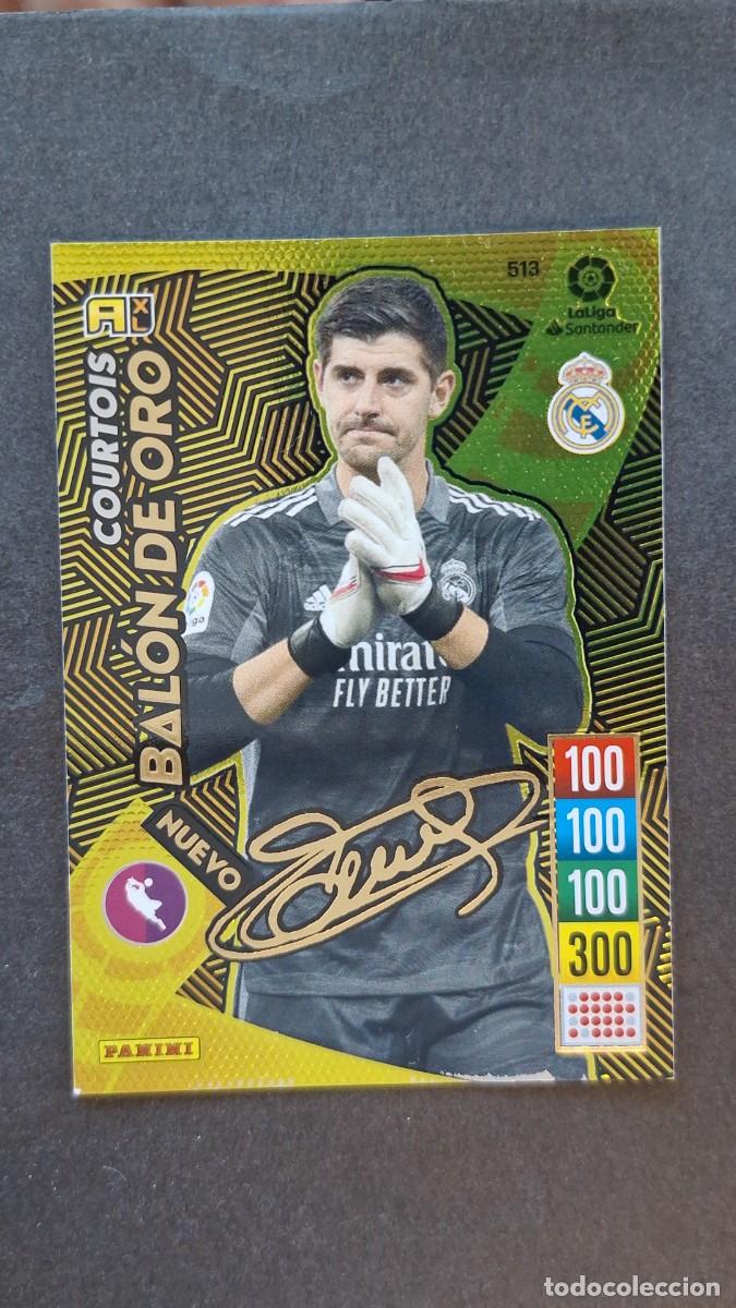 Football Stickers: L1 COURTOIS REAL MADRID 513 NUEVO BALON DE ORO FIRMADO PANINI ADRENALYN XL 2021 2022 21 22