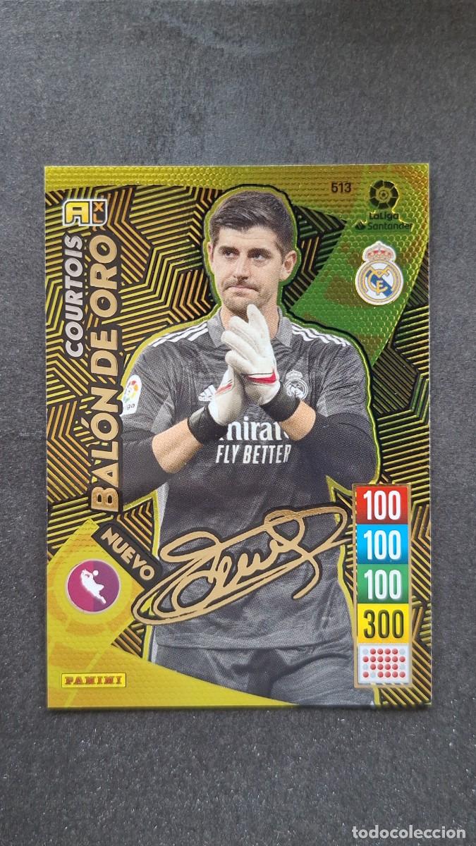 Football Stickers: L1 COURTOIS REAL MADRID 513 NUEVO BALON DE ORO FIRMADO PANINI ADRENALYN XL 2021 2022 21 22