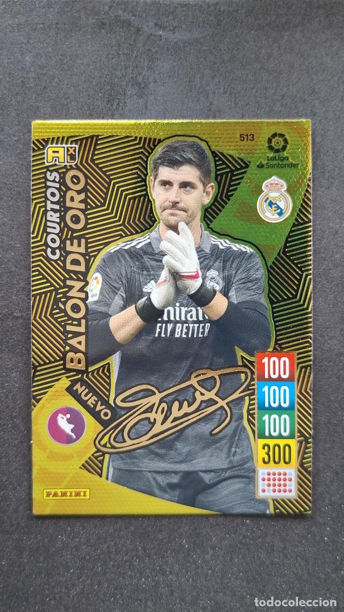 Football Stickers: L1 COURTOIS REAL MADRID 513 NUEVO BALON DE ORO FIRMADO PANINI ADRENALYN XL 2021 2022 21 22