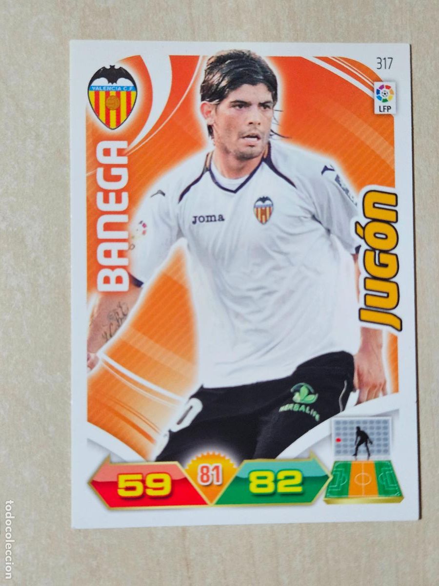 Cromos de f&uacute;tbol: FICHA N&ordm; 317 BANEGA - ADRENALYN 11 12 - PANINI 2011 -12 - CROMO - VALENCIA