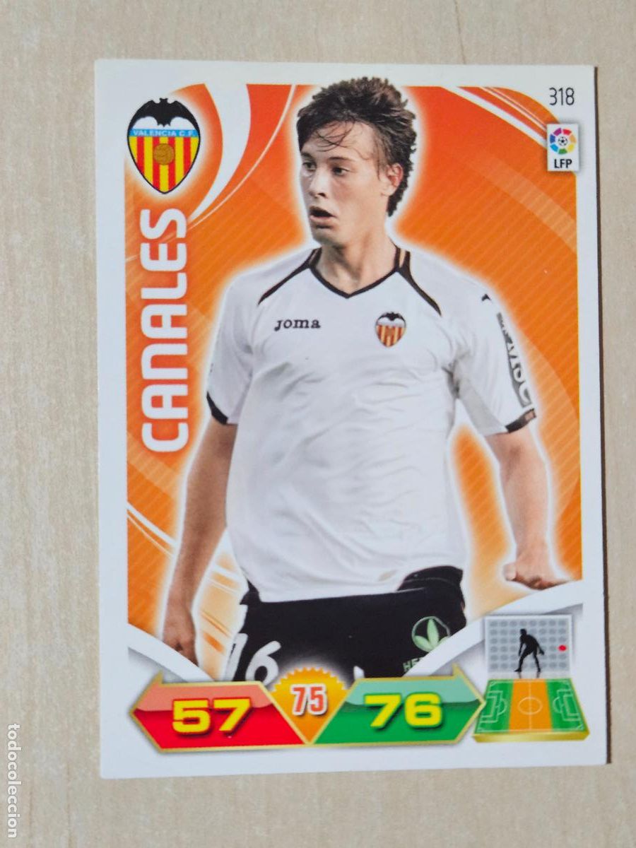 Cromos de f&uacute;tbol: FICHA N&ordm; 318 CANALES - ADRENALYN 11 12 - PANINI 2011 -12 - CROMO - VALENCIA