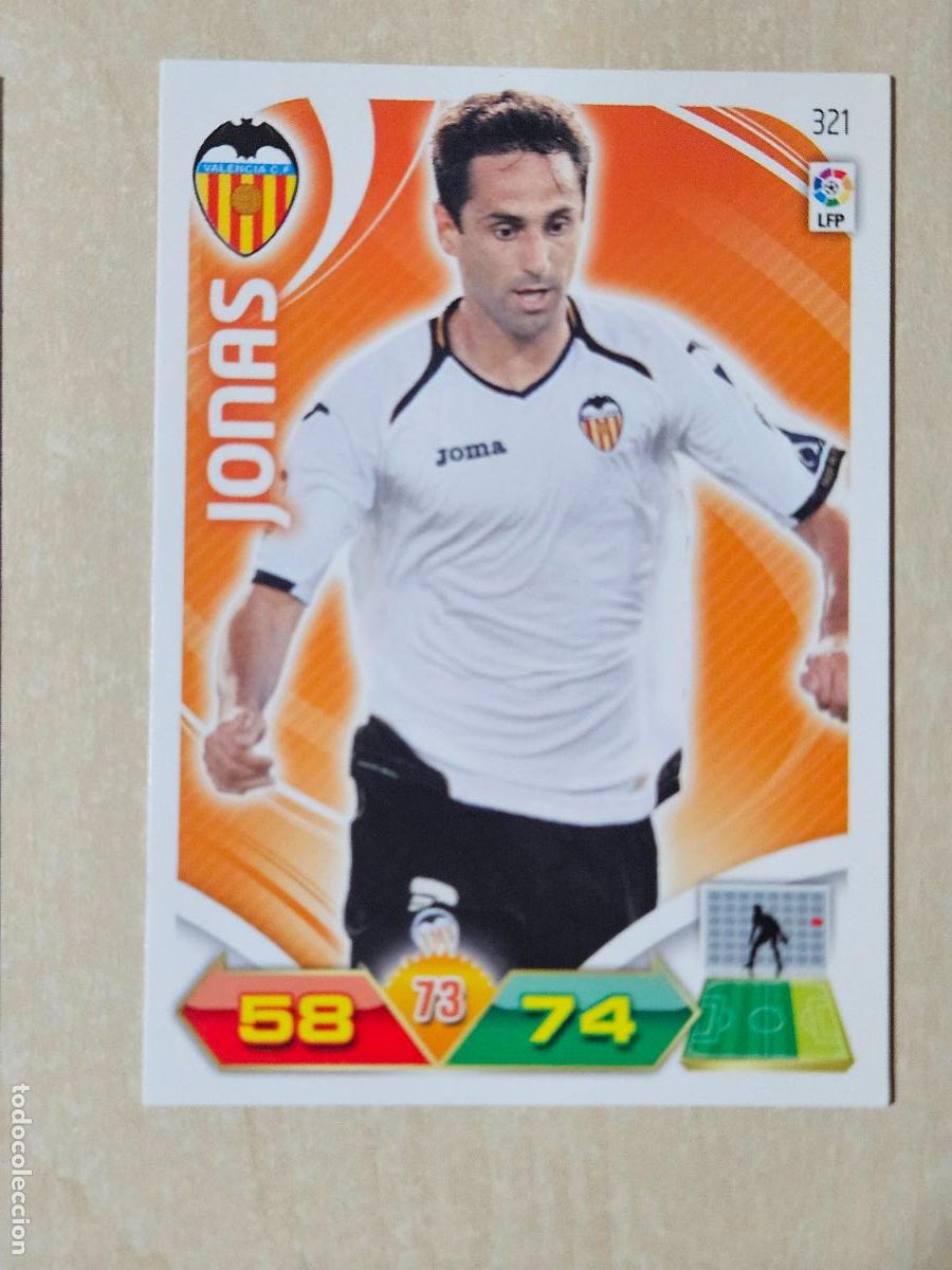 Cromos de f&uacute;tbol: FICHA N&ordm; 321 JONAS - ADRENALYN 11 12 - PANINI 2011 -12 - CROMO - VALENCIA
