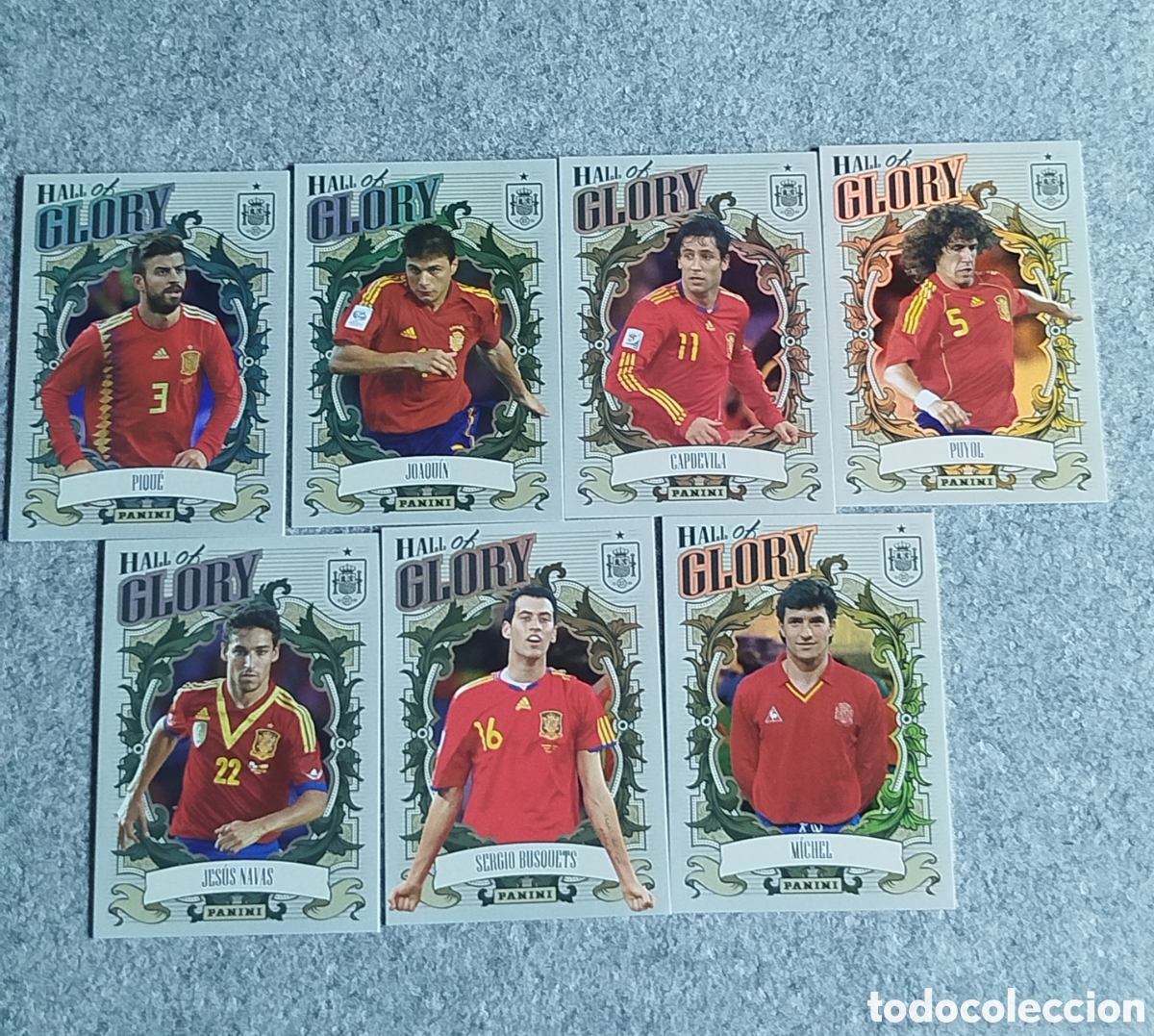 Cromos de f&uacute;tbol: HALL OF GLORY 7 CARDS MICHEL PUYOL... PANINI TRIBUTO SELECCION ESPA&Ntilde;OLA ESPA&Ntilde;A CROMO MUNDIAL 2026