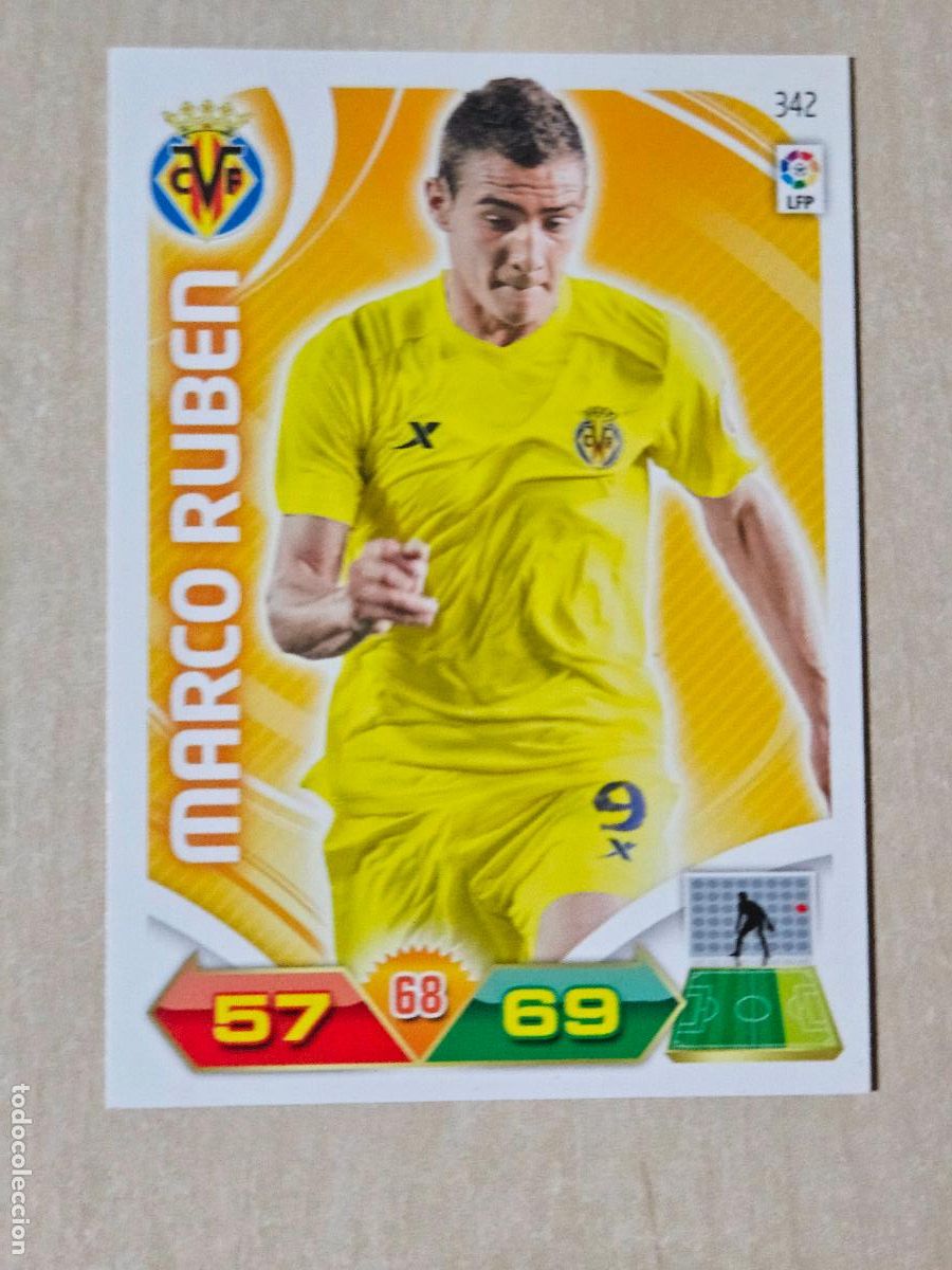 Cromos de f&uacute;tbol: FICHA N&ordm; 342 MARCO RUBEN - ADRENALYN 11 12 - PANINI 2011 -12 - CROMO - VILLARREAL