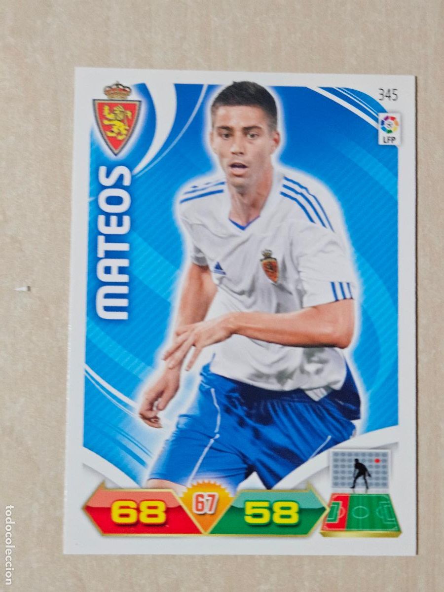 Cromos de f&uacute;tbol: FICHA N&ordm; 345 MATEOS - ADRENALYN 11 12 - PANINI 2011 -12 - CROMO - REAL ZARAGOZA