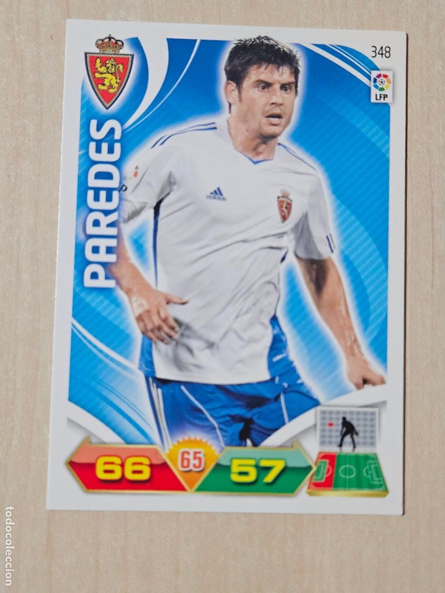 Cromos de f&uacute;tbol: FICHA N&ordm; 348 PAREDES - ADRENALYN 11 12 - PANINI 2011 -12 - CROMO - REAL ZARAGOZA