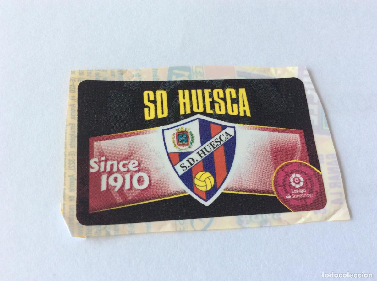 Cromos de f&uacute;tbol: Escudo SD Huesca Chicle Liga Este 2020 2021 20 21 Panini