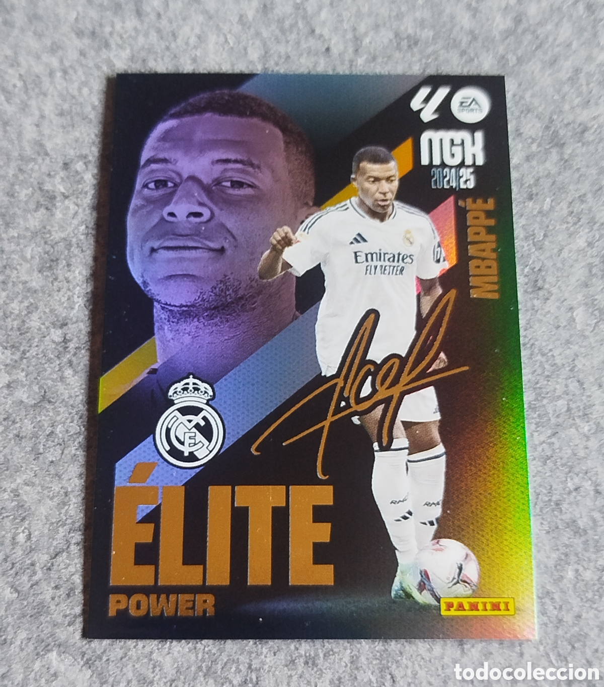 Cromos de f&uacute;tbol: MBAPPE ELITE POWER AUTOGRAFO MEGACRACKS 2024 CARD MGK PANINI 24 25 REAL MADRID CROMO