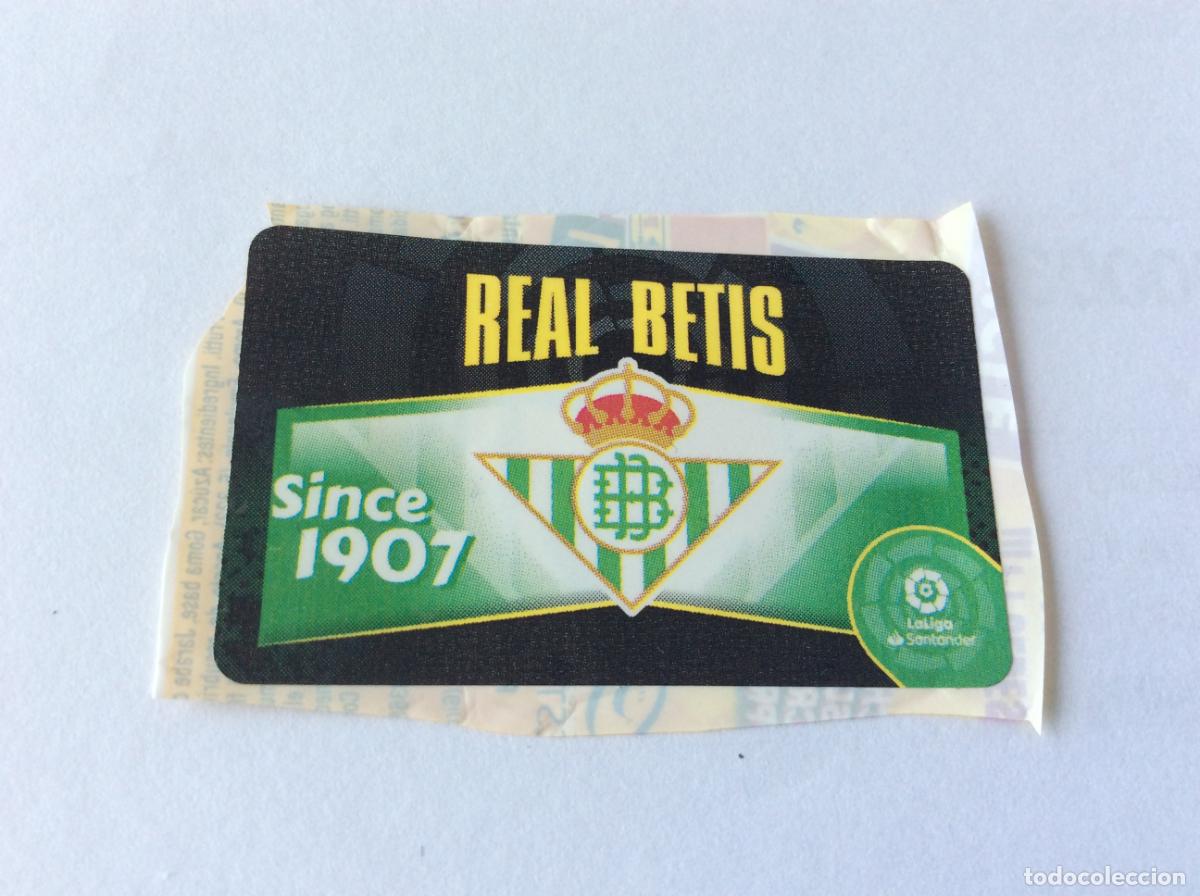 Cromos de f&uacute;tbol: Escudo Real Betis Chicle Liga Este 2020 2021 20 21 Panini