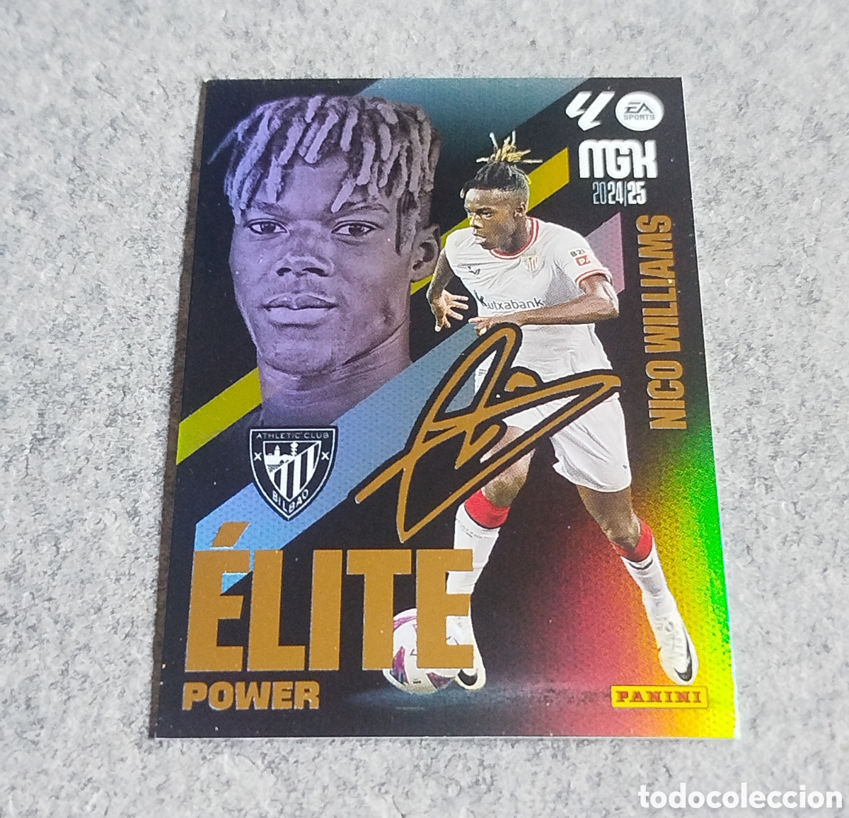Cromos de Futebol: NICO WILLIAMS ELITE POWER AUTOGRAFO MEGACRACKS 2024 CARD MGK PANINI 24 25 ATHLETIC BILBAO CROMO