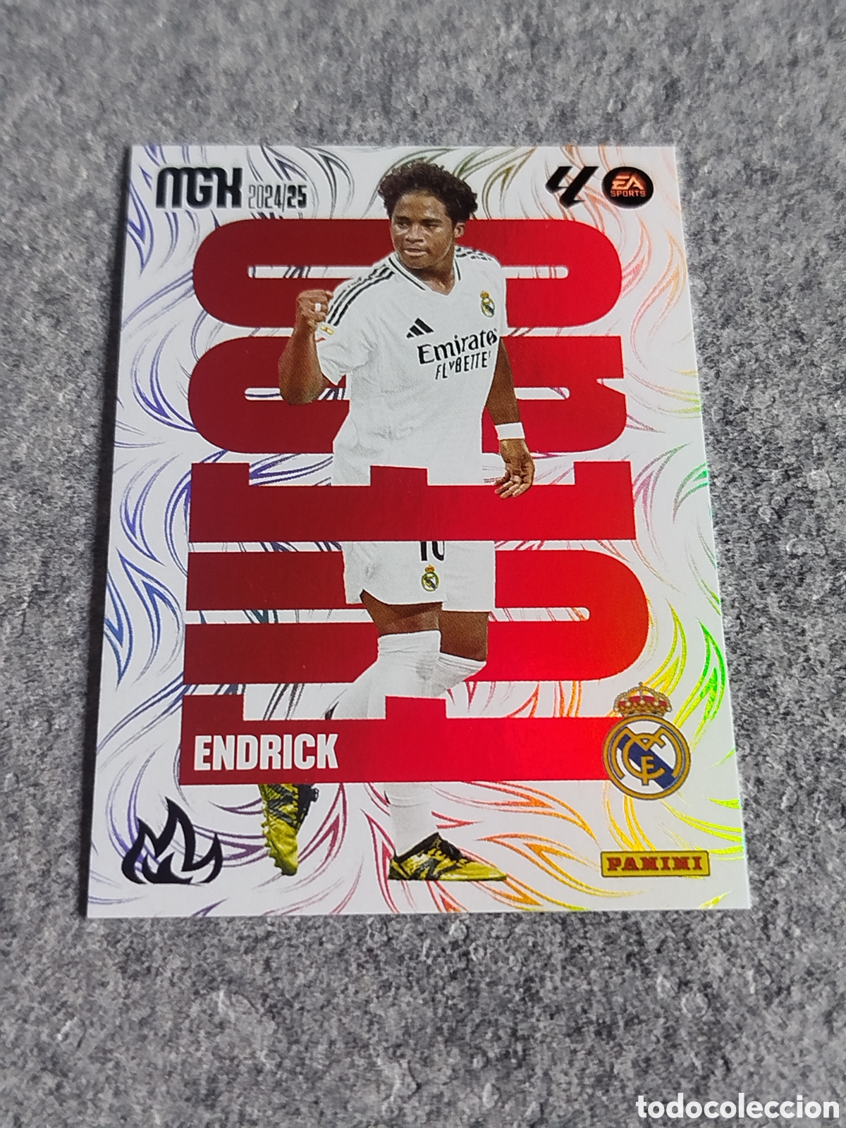 Cromos de f&uacute;tbol: ENDRICK FUEGO MEGACRACKS 2024 CARD MGK PANINI 24 25 REAL MADRID CROMO