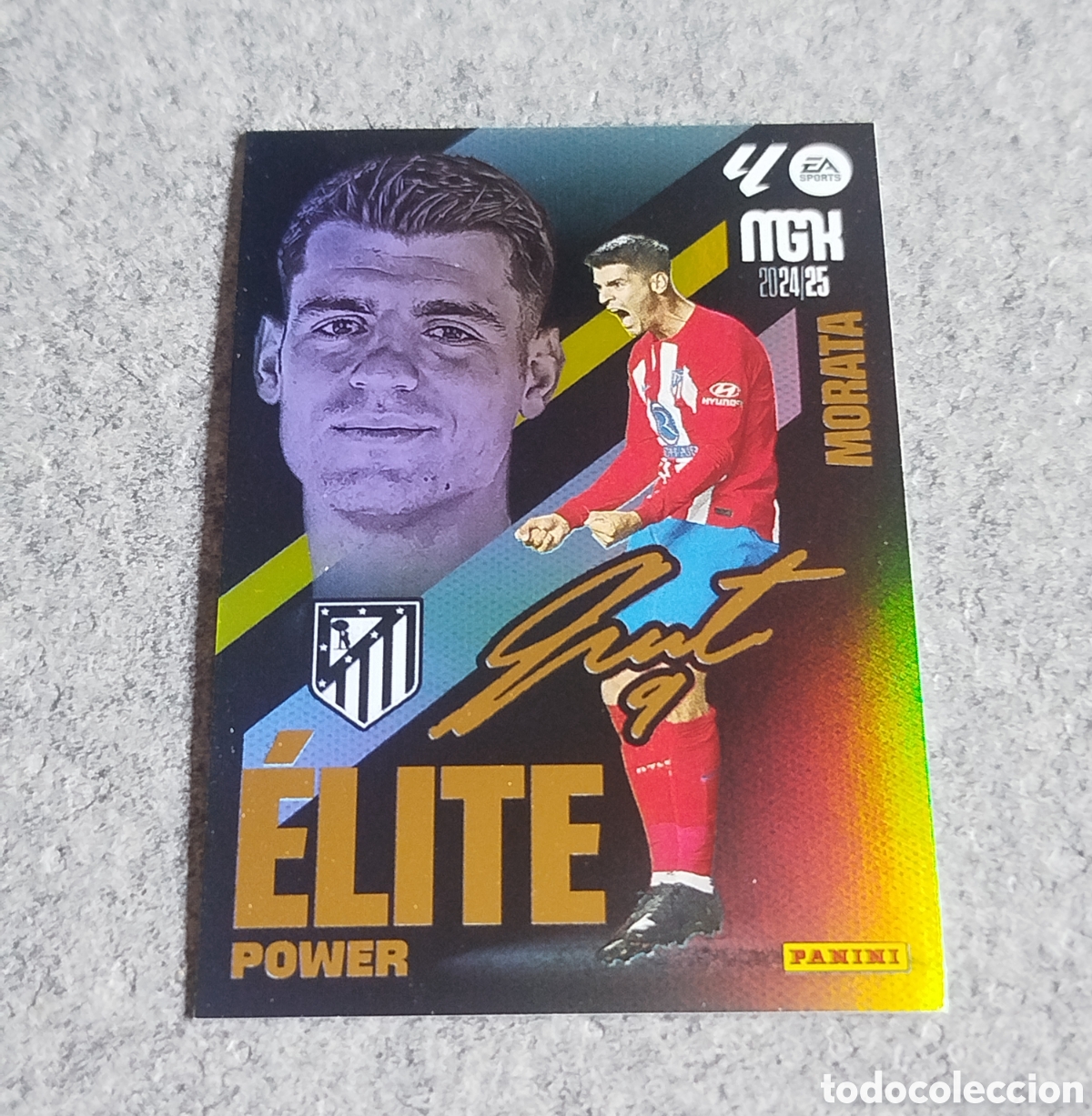 Cromos de f&uacute;tbol: MORATA ELITE POWER AUTOGRAFO MEGACRACKS 2024 CARD MGK PANINI 24 25 ATL&Eacute;TICO MADRID CROMO