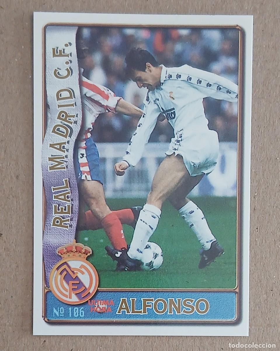 Cartes &agrave; collectionner de Football: CROMO &Uacute;LTIMA HORA n&ordm; 106 ALFONSO BAJA REAL MADRID MUNDICROMO 96-97. Nuevo.