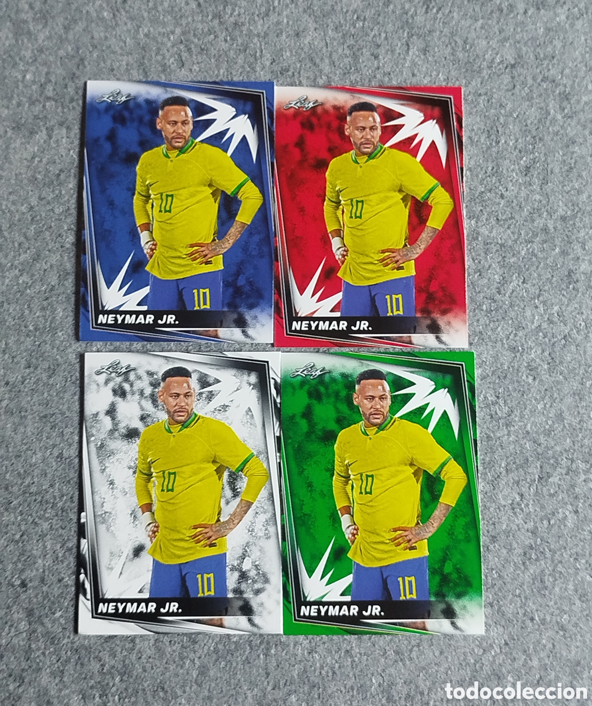 Cromos de f&uacute;tbol: LEAF NEYMAR LOTE 4 TRADING CARDS CROMOS NO TOPPS NO PANINI FUTBOL 4 FONDOS DIFERENTES