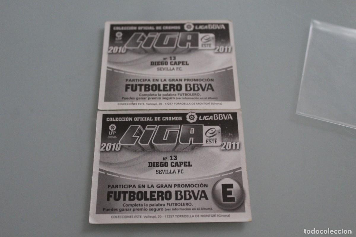 Cromos de f&uacute;tbol: ESTE 10 11 DIEGO CAPEL DOBLE TRASERA