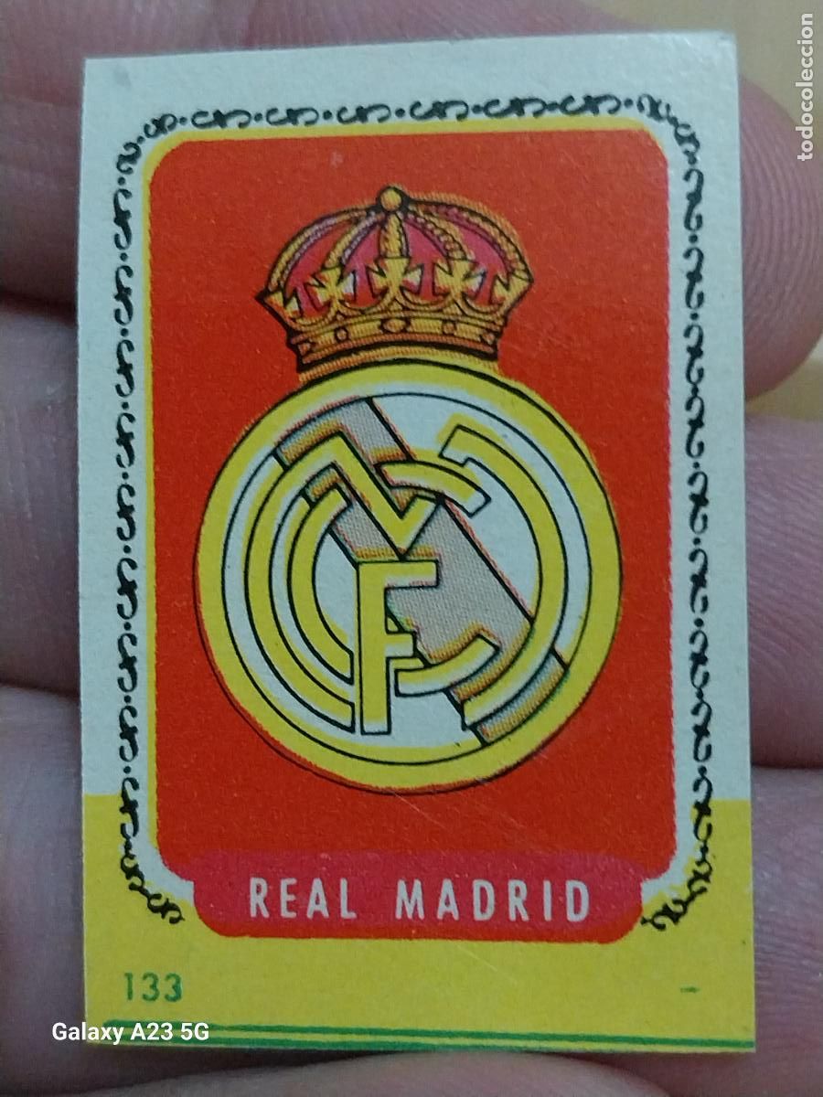 Cromos de f&uacute;tbol: REAL MADRID ESCUDO ED BRUGUERA CAMPEONES ESTE A&Ntilde;O 1955 55 56 CROMO 133 ORIGINAL SIN PEGAR NUNCA