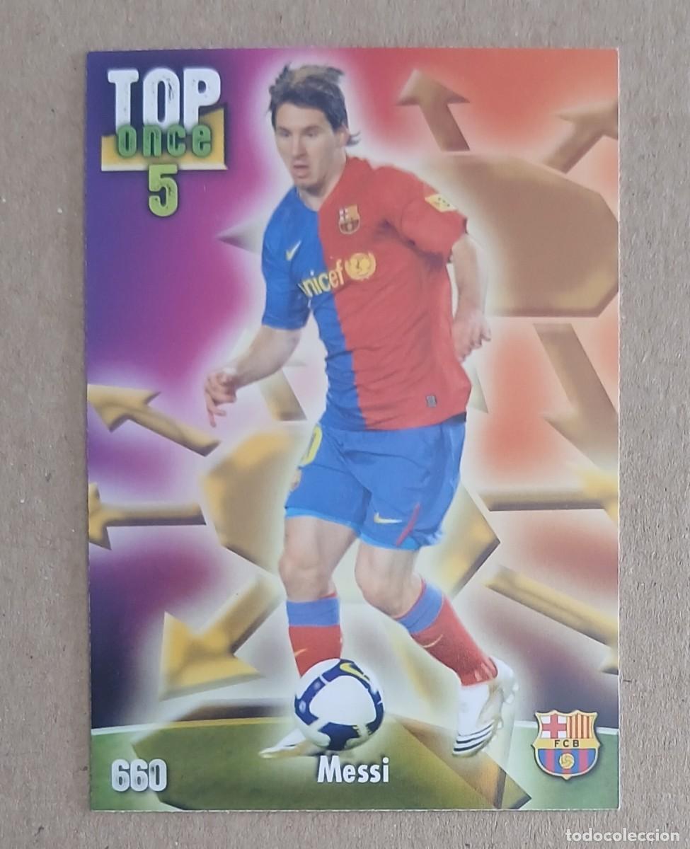 Cromos de f&uacute;tbol: CROMO n&ordm; 660 MESSI BARCELONA TOP ONCE MUNDICROMO 2008-2009. Nuevo.