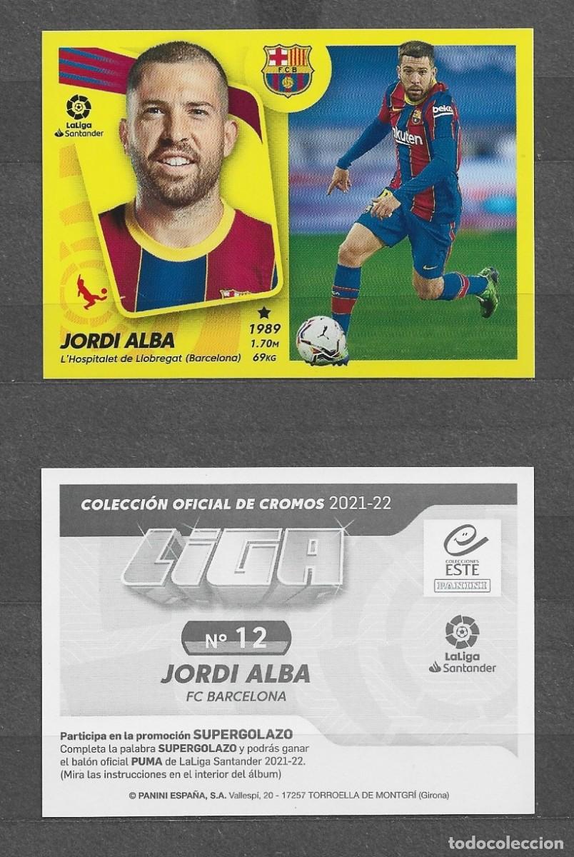 Cromos de f&uacute;tbol: Liga este 21/22 - Jordi Alba - N&ordm; 12 - FC Barcelona