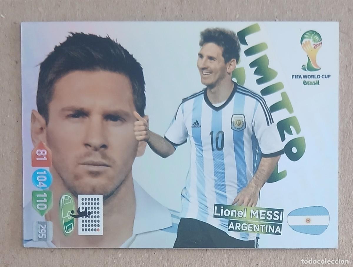 Cromos de f&uacute;tbol: CROMO DE MESSI ARGENTINA LIMITED EDITION ADRENALYN XL BRASIL 2014 DE PANINI.