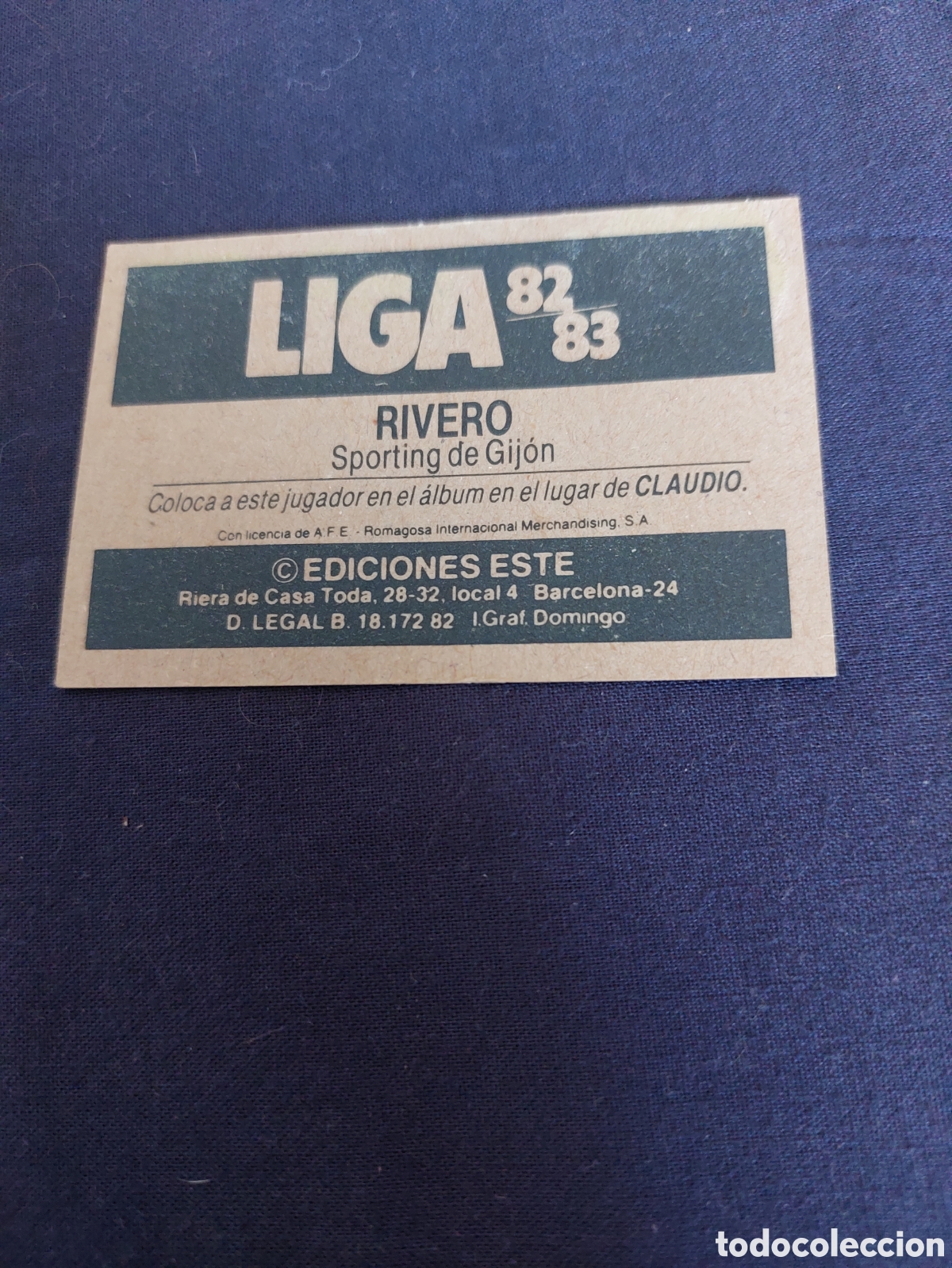 Cromos de f&uacute;tbol: Rivero coloca gijon 82/83