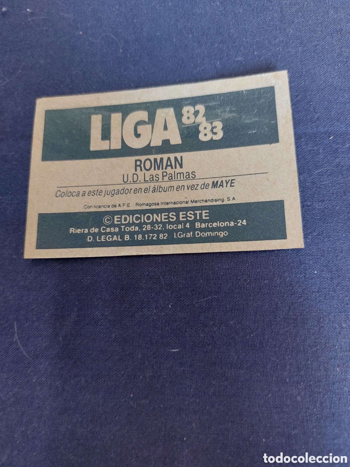 Fu&szlig;ball-Sticker: Roman coloca las Palmas 82/83
