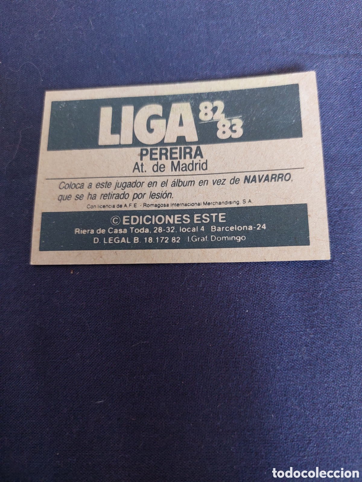 Fu&szlig;ball-Sticker: Pereira coloca at.madrid 82/83
