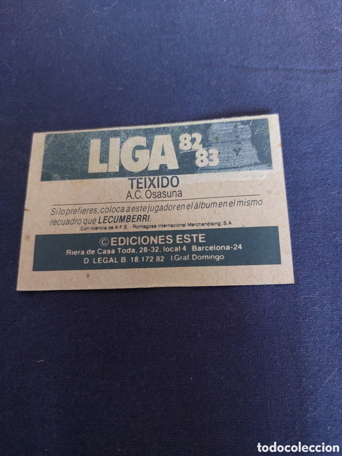 Fu&szlig;ball-Sticker: Teixido coloca osasuna 82/83