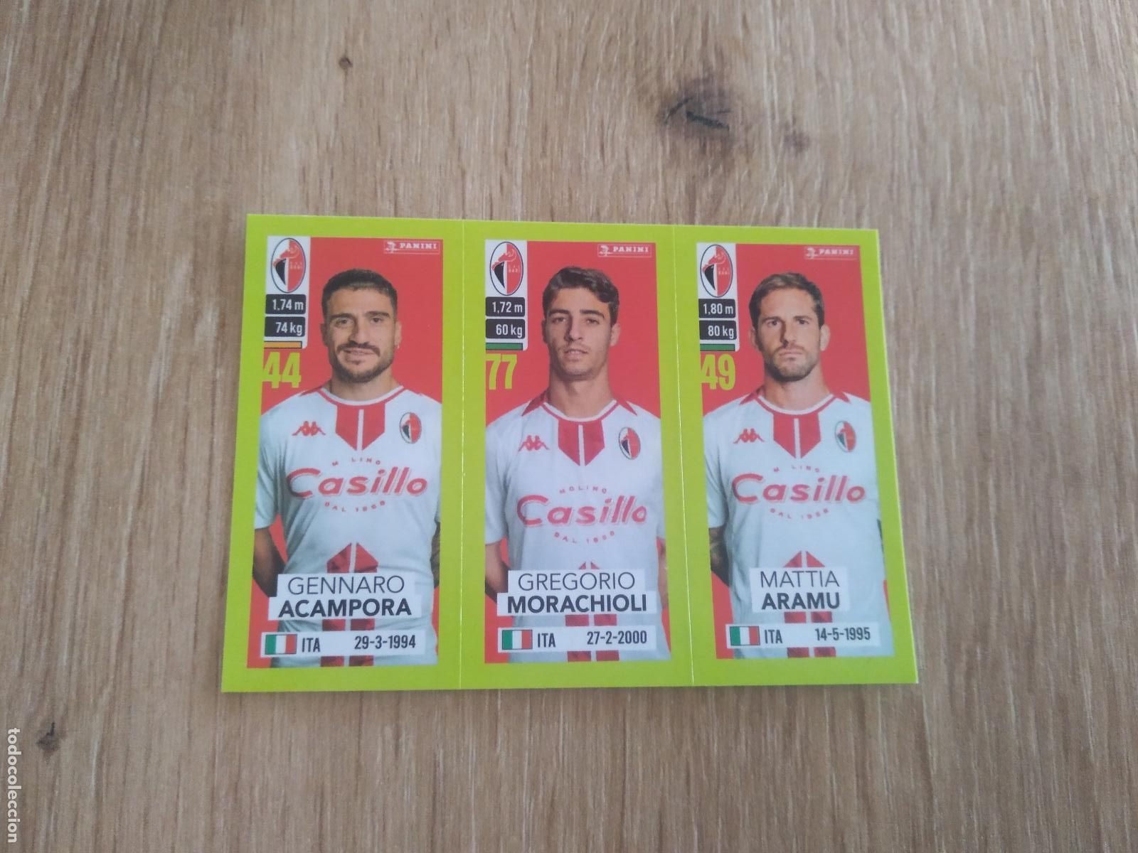 Cromos de f&uacute;tbol: 527 ACAMPORA MORACHIOLI ARAMU BARI CROMO FUTBOL PANINI LIGA ITALIA 23-24 CALCIATORI 2023-2024