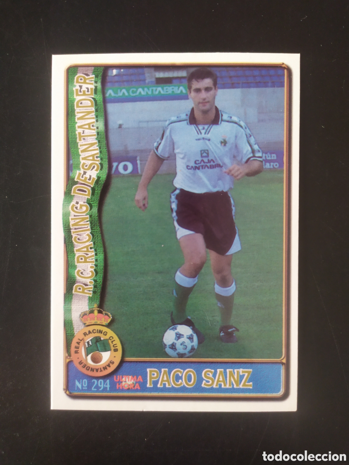 Cromos de f&uacute;tbol: Mundicromo fichas Liga 1996 1997 96 97 Paco Sanz ultima hora n&deg; 294 Racing Santander