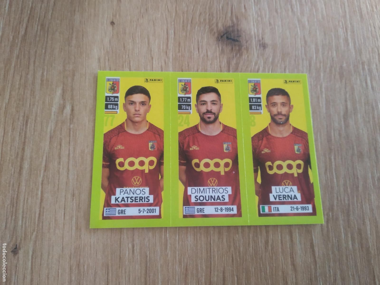 Cromos de f&uacute;tbol: 539 KATSERIS SOUNAS VERNA CATANZARO CROMO FUTBOL PANINI LIGA ITALIA 23-24 CALCIATORI 2023-2024