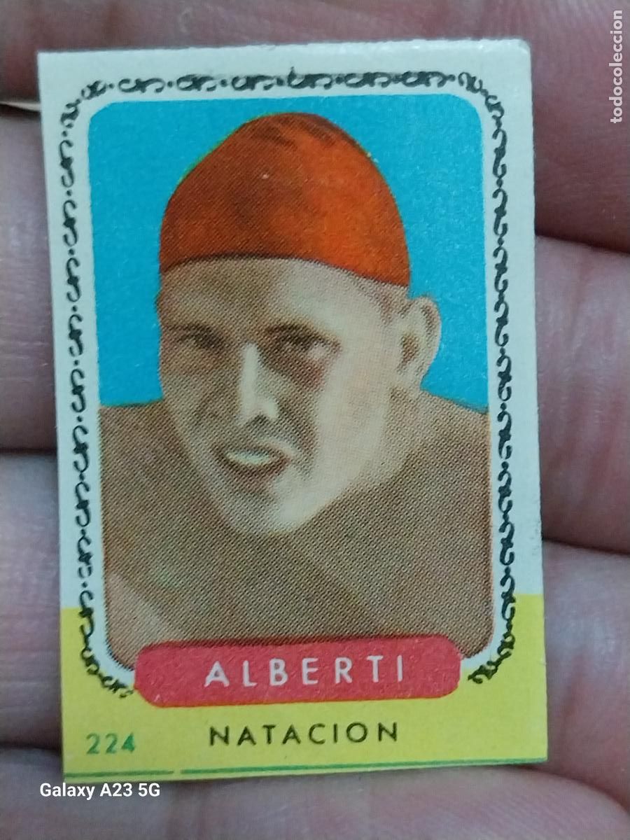 Cromos de f&uacute;tbol: ALBERTI NATACION ED BRUGUERA CAMPEONES ESTE A&Ntilde;O 1955 55 56 CROMO 224 ORIGINAL SIN PEGAR NUNCA