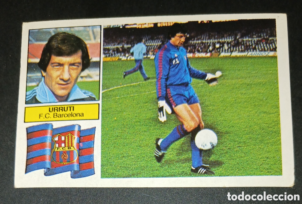 Cromos de f&uacute;tbol: Cromo Urruti Urruticoechea F. C. Barcelona Liga 82 83 1982 1983 Ediciones Este sin pegar nunca pegad