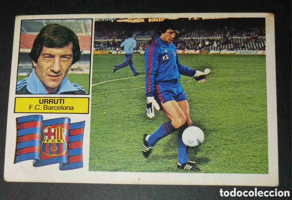 Cromos de f&uacute;tbol: Cromo Urruti Urruticoechea F. C Barcelona Liga 82 83 1982 1983 Ediciones Este sin pegar nunca pegado