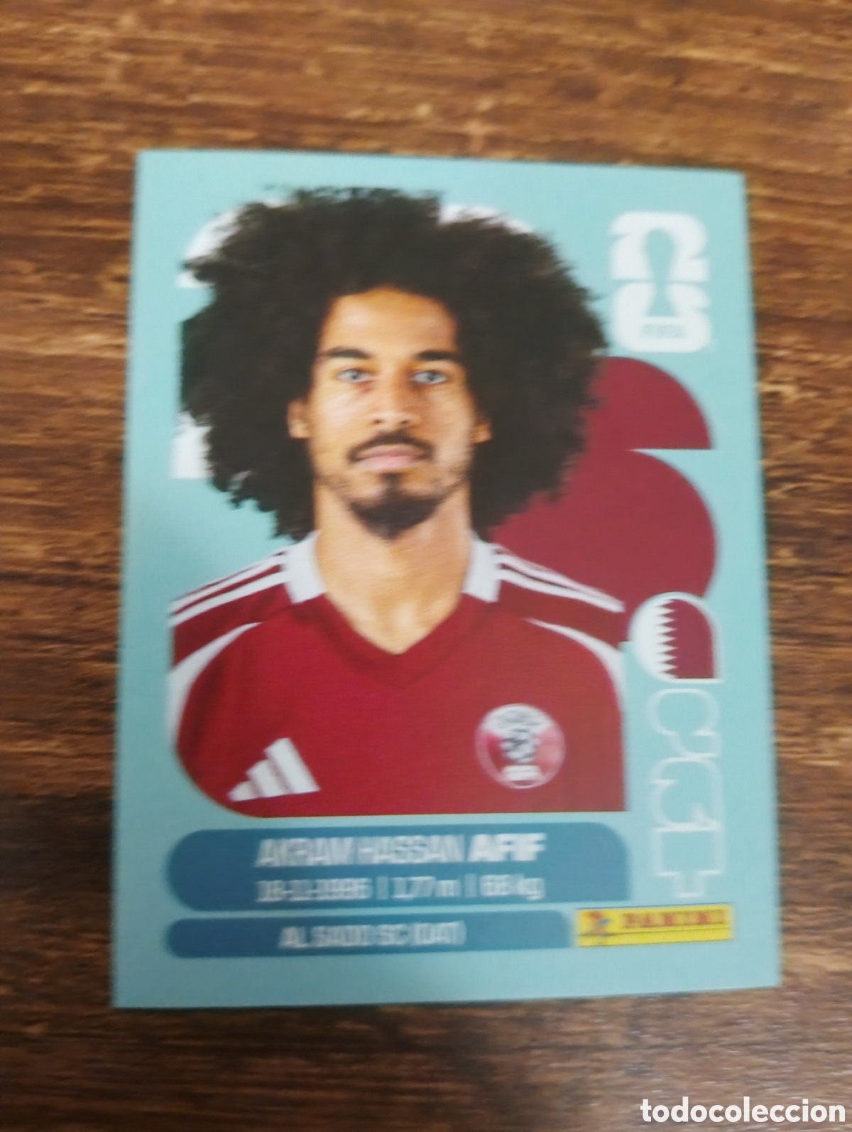 Cromos de f&uacute;tbol: QAT 18 Akram Hassan Afif, Catar Qatar, Panini FIFA World Cup Mundial 2026 Sticker