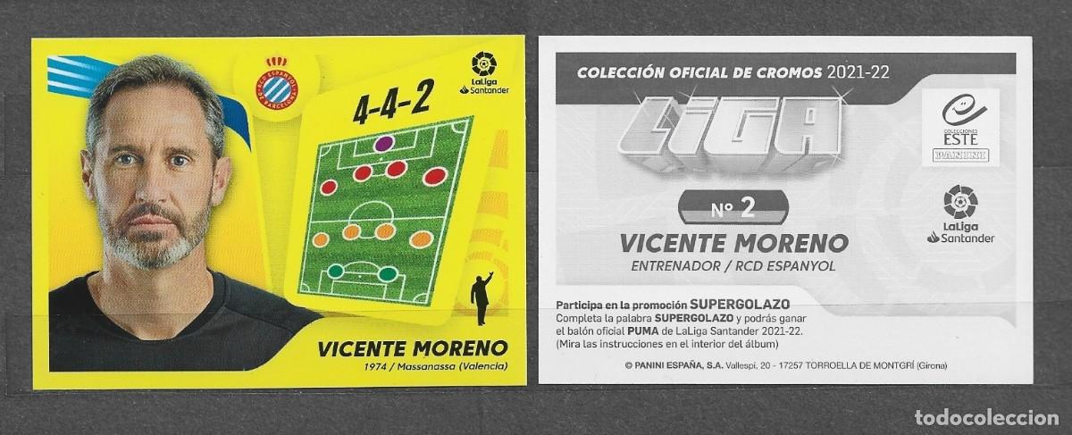 Cromos de f&uacute;tbol: Liga este 21/22 - Vicente Moreno - N&ordm; 2 - Elche CF