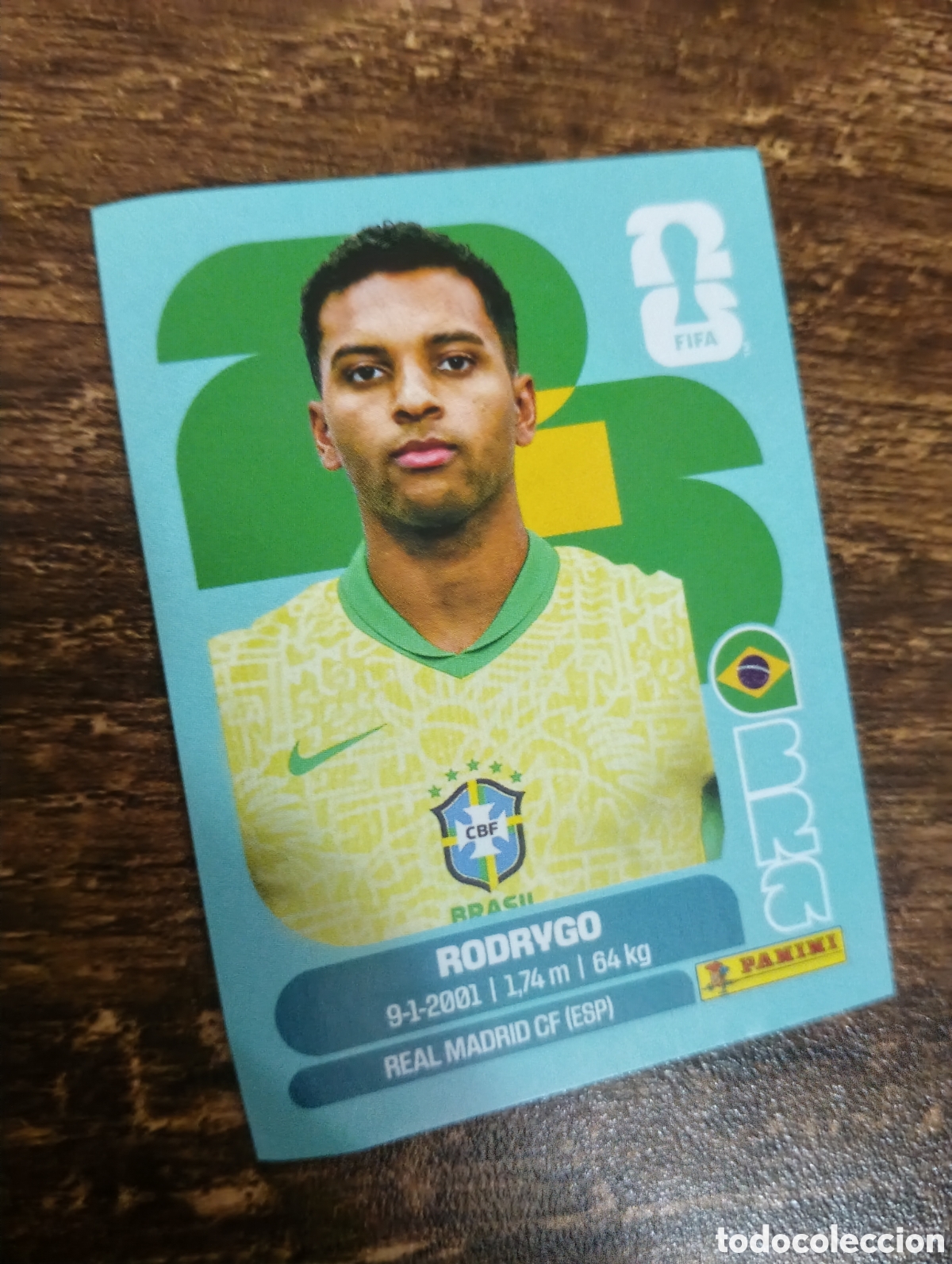Cromos de f&uacute;tbol: BRA 15 Rodrygo Goes, Brasil, Panini FIFA World Cup Mundial 2026 Sticker