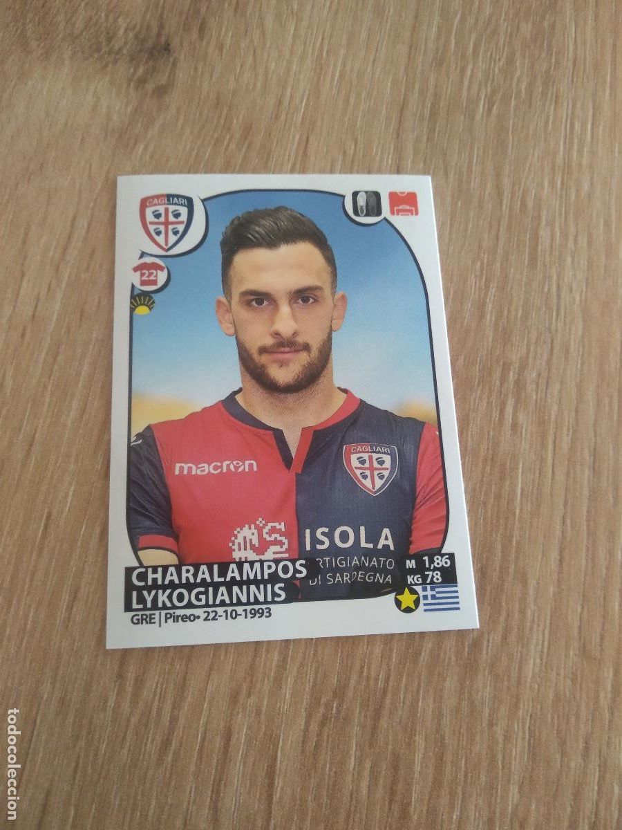 Cromos de f&uacute;tbol: M14 CHARALAMPOS LYKOGIANNIS CAGLIARI CROMO FUTBOL PANINI LIGA ITALIA 17-18 CALCIATORI 2017-2018