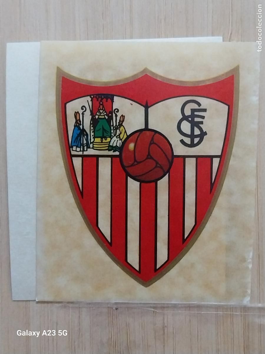 Cromos de f&uacute;tbol: SEVILLA CF ESCUDO ED ESTE 1976 76 77 1977 ESCUDOS Y EQUIPOS CROMO SIN PEGAR NUNCA